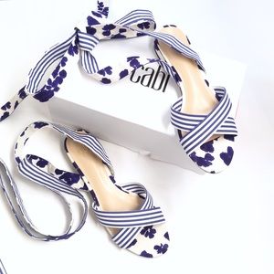 CAbi Floral Tie Up Sandals